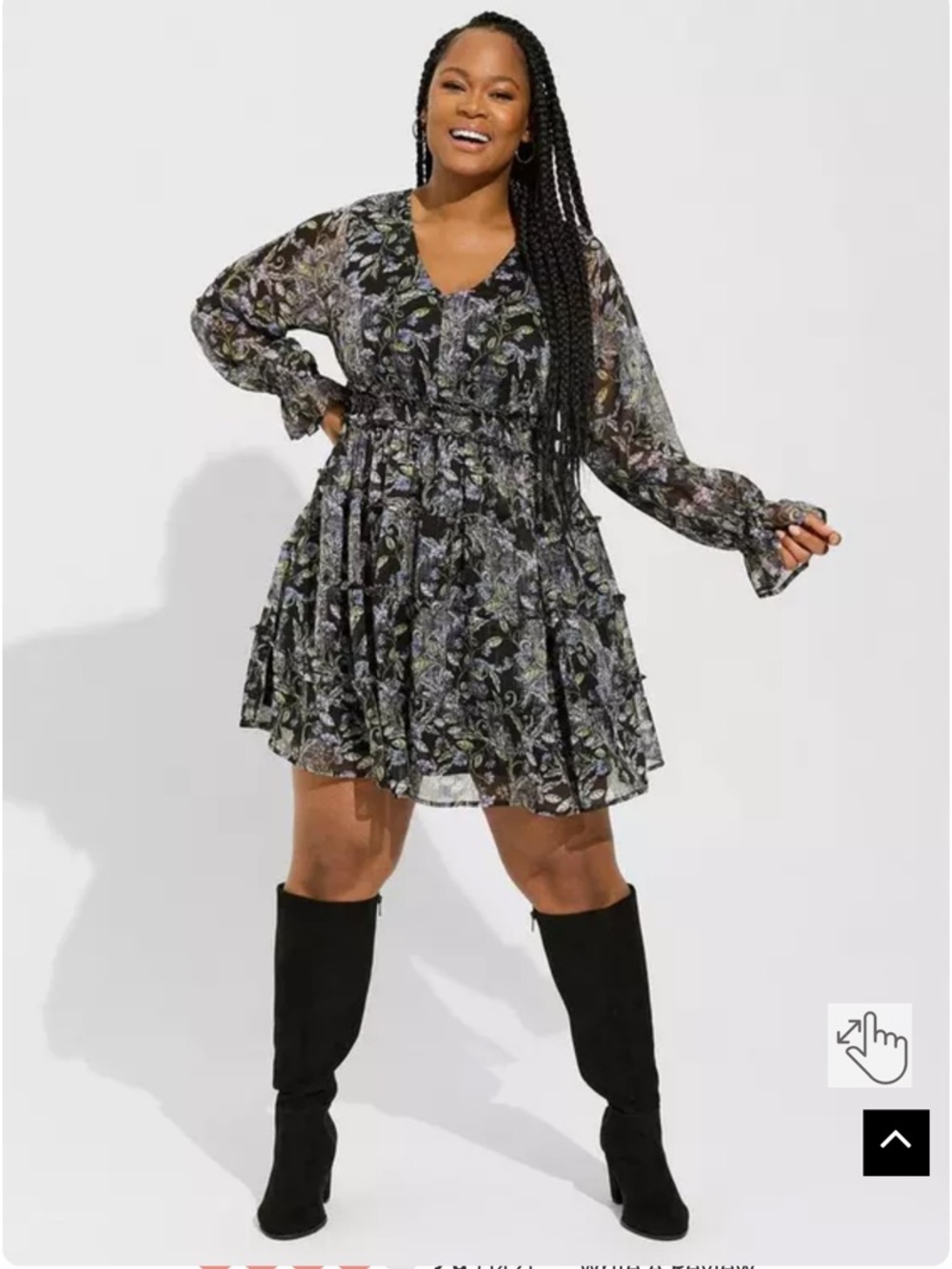 Torrid Mini Lurex Chiffon Tiered Dress - Picture 1 of 10